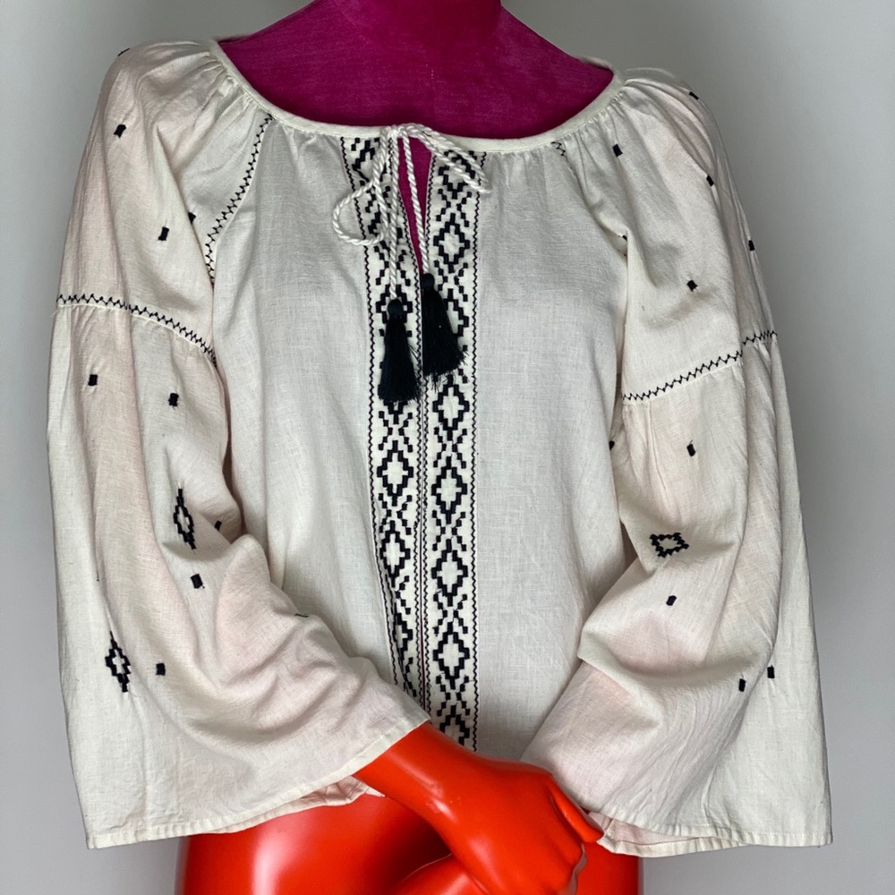 Cotton boho chic bolero blouse.